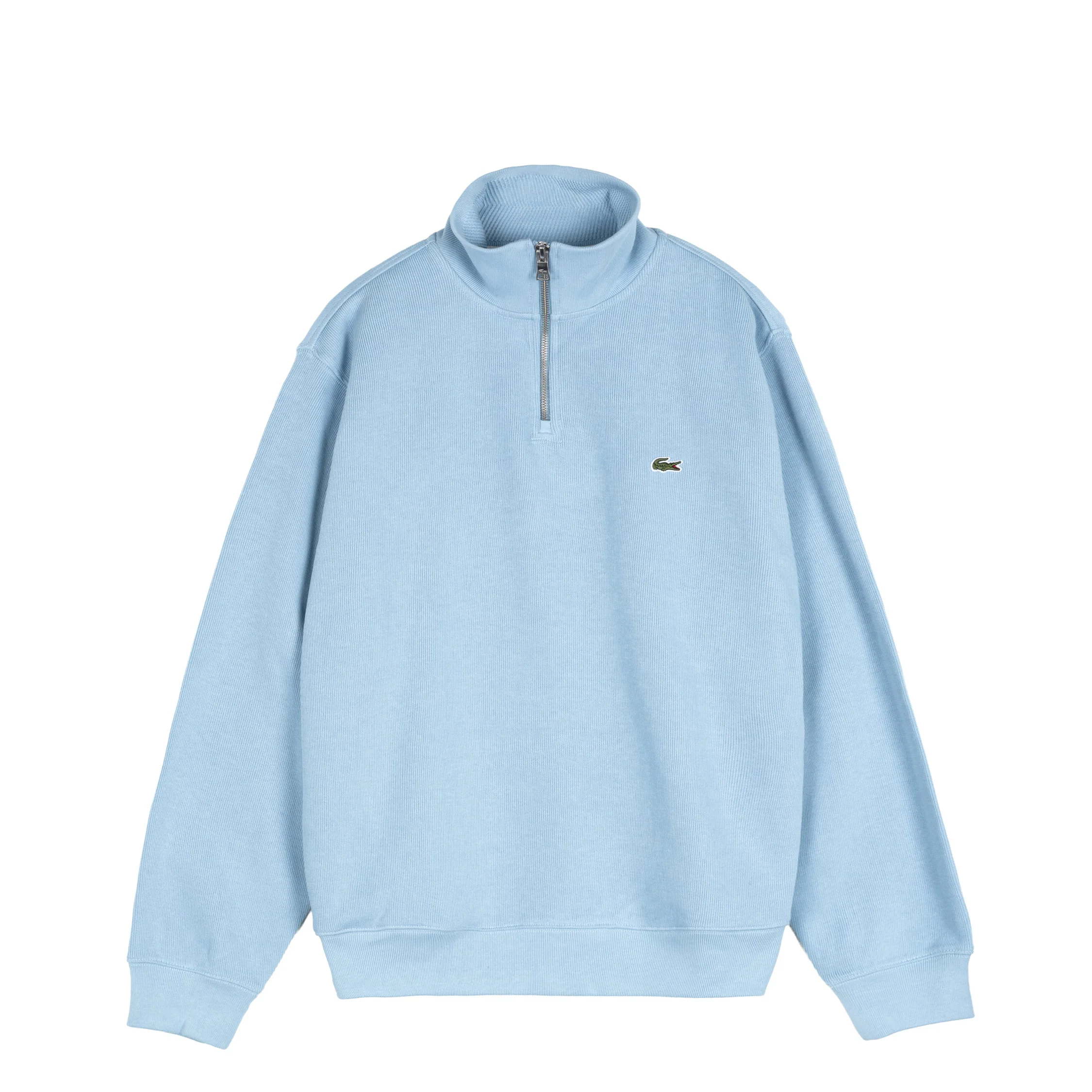 Lacoste Zippered Stand Up Collar Cotton Sweatshirt
